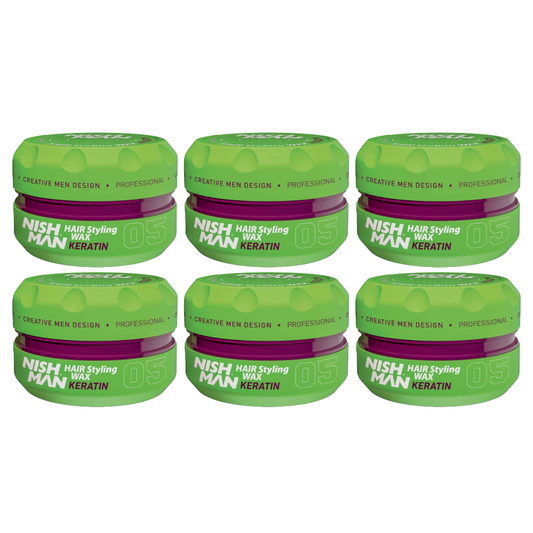 Nish Man Haarstyling-Wachs KERATIN 05 - 150 ml - 6 Stücks