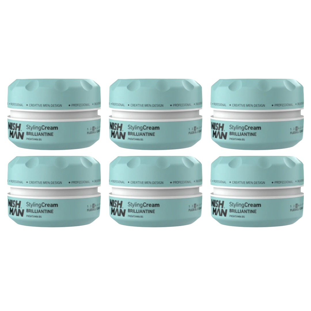 Nish Man Haarstyling-Creme Brilliantine 150ml - 6 Stücks