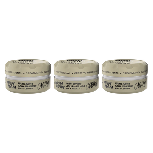 Nish Man MILKY Aqua Haarwax 150ml - 3 Stuks