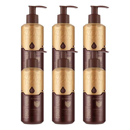 Nish Man Beard & Mustache Conditioner with Panthenol 200 ml - 6 Pieces
