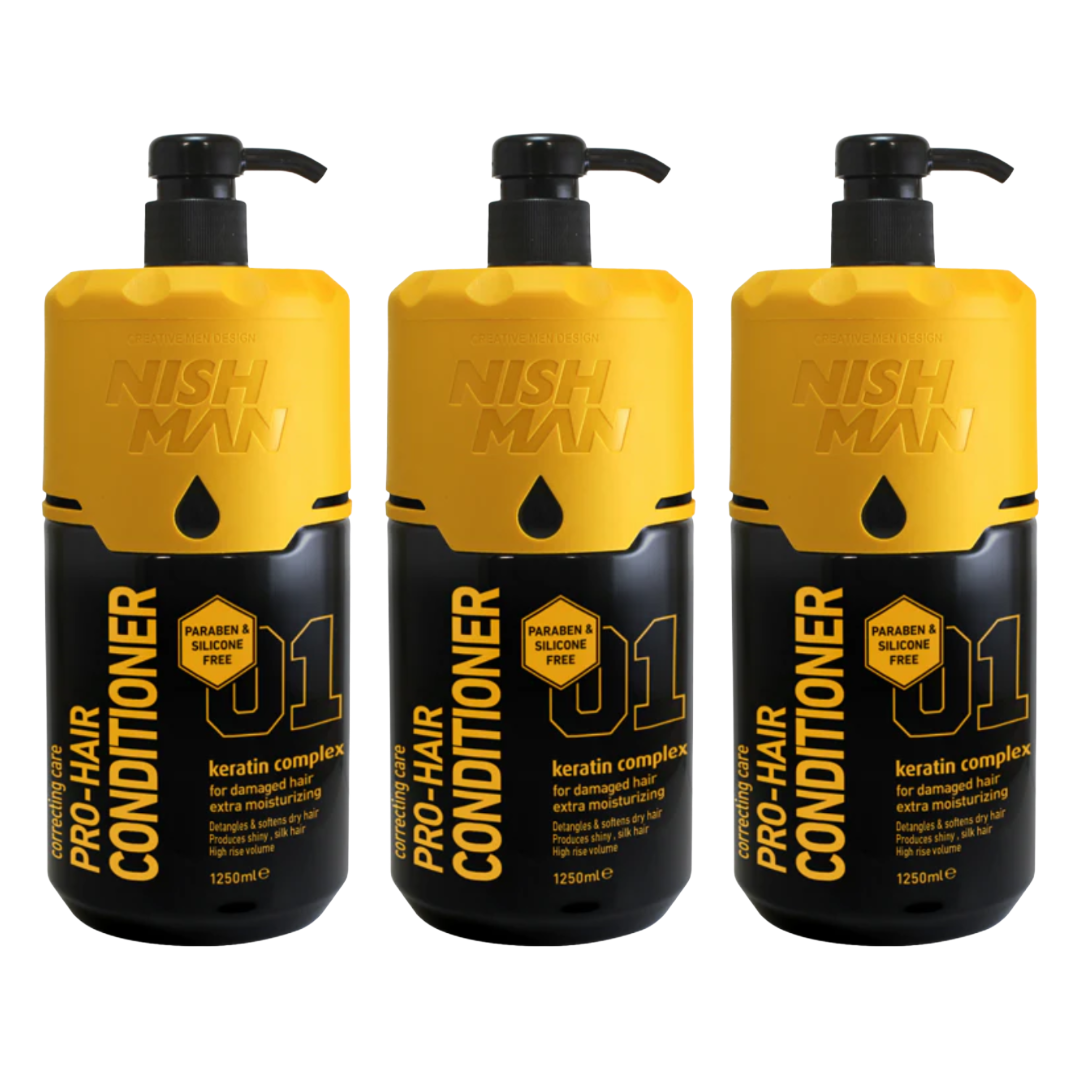 Nish Man Conditioner Silicon & Paraben Free 1250ml - 3 Pieces