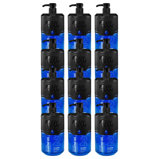 Nish Man Scheergel 2 Energizing 1000ml - 12 Stuks