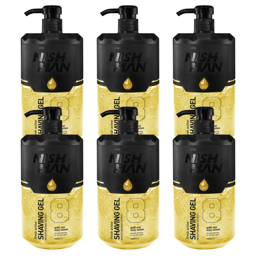 Nish Man Scheergel 8 Gold One 1000ml - 6 Stuks
