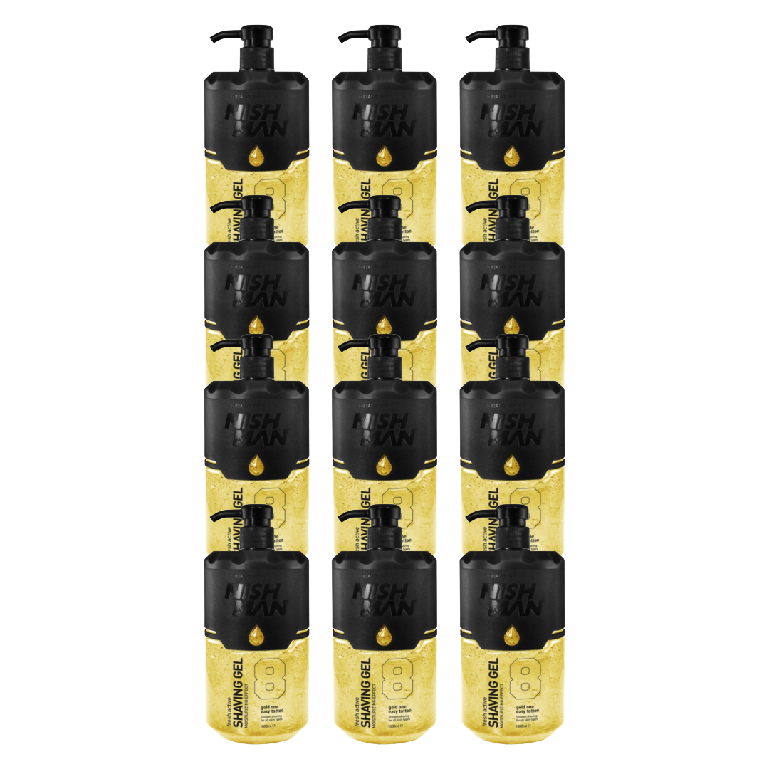 Nish Man Rasiergel 8 Gold One 1000ml - 12 Stück 