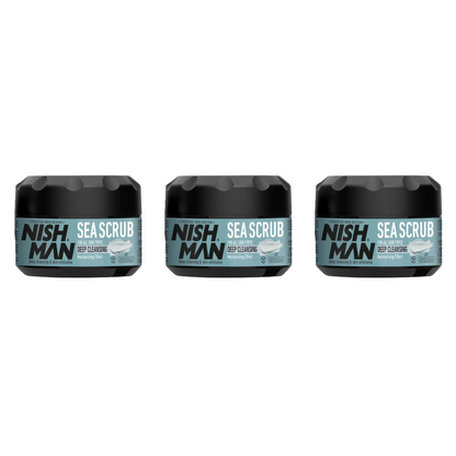 Nish Man Facial Sea Scrub 300ml - 3 Stuks