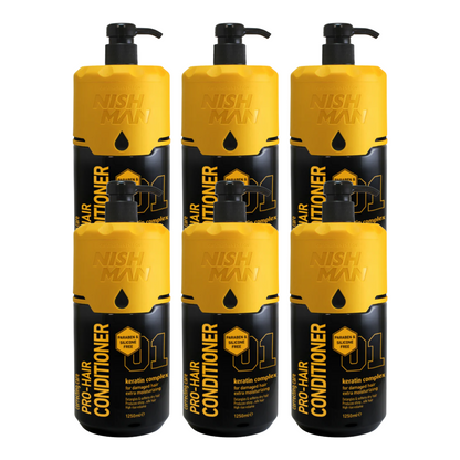 Nishman Conditioner Siliconen- & Parabeenvrij 1250 ml - 6 Stuks