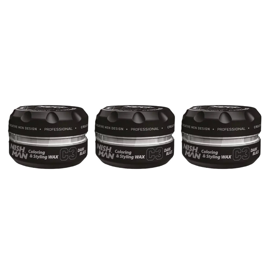 Nish Man Styling Wax Dark Black - 3 Stuks