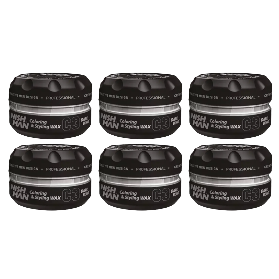 Nish Man Styling Wax Dark Black - 6 Pieces