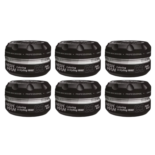 Nish Man Styling Wax Dark Black - 6 Stuks