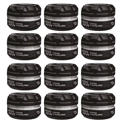 Nish Man Styling Wax Dark Black - 12 Pieces