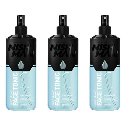 Nish Man Deep Clean Face Tonic 200ml - 3 Pieces