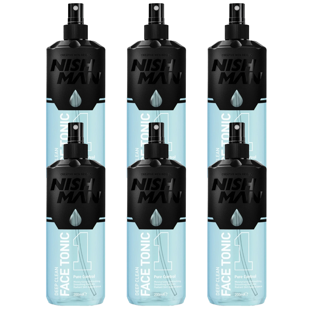 Nish Man Diepe Reinigende Gezichtstonic 200ml - 6 Stuks