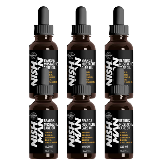 Nish Man Beard and Moustache Oil Gold One 30 ml - 6 Pieces
