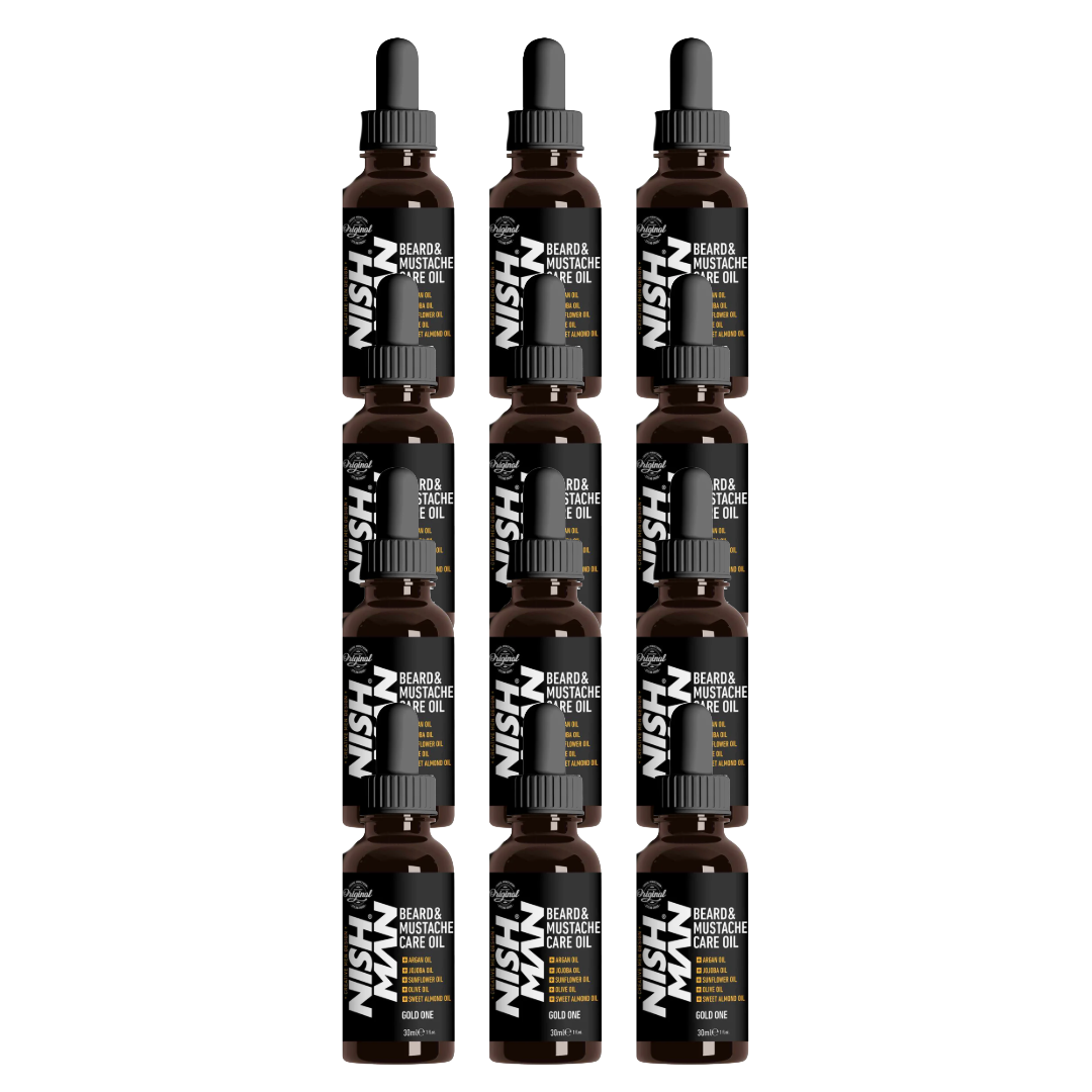 Nish Man Baard en Snor Olie Gold One 30 ml - 12 Stuks