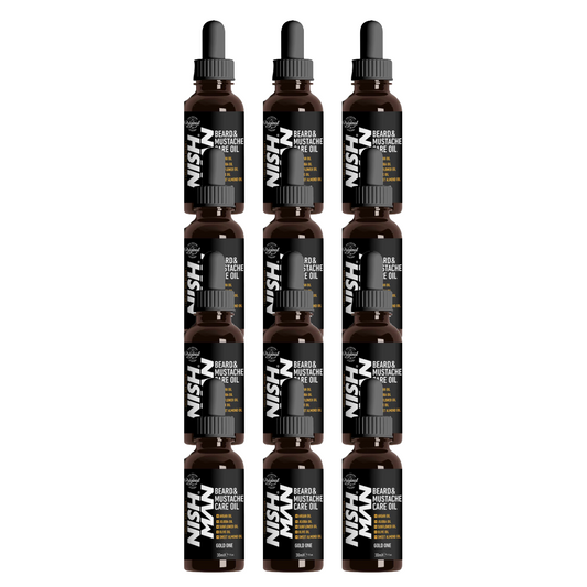 Nish Man Beard and Moustache Oil Gold One 30 ml - 12 Pieces