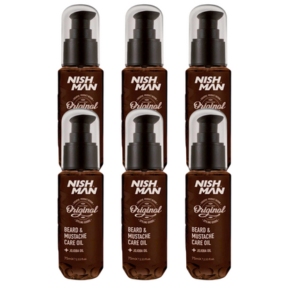 Nish Man Beard and Moustache Care Oil 75ml - 6 Pieces