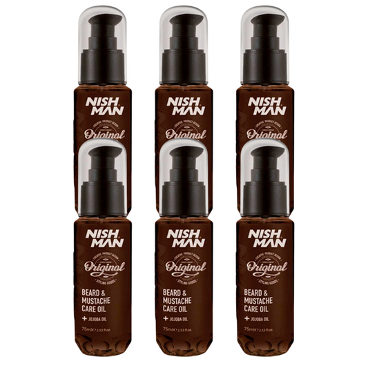 Nish Man Beard and Moustache Care Oil 75ml - 6 Pieces