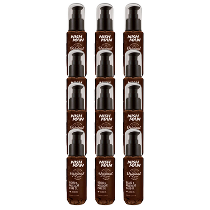 Nish Man Baard- en Snorverzorgingsolie 75ml - 12 Stuks