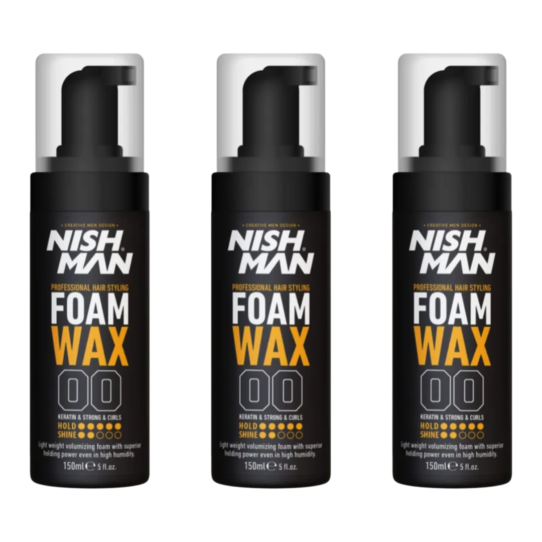 Nish Man Schaumwachs 150 ml - 3 Stück