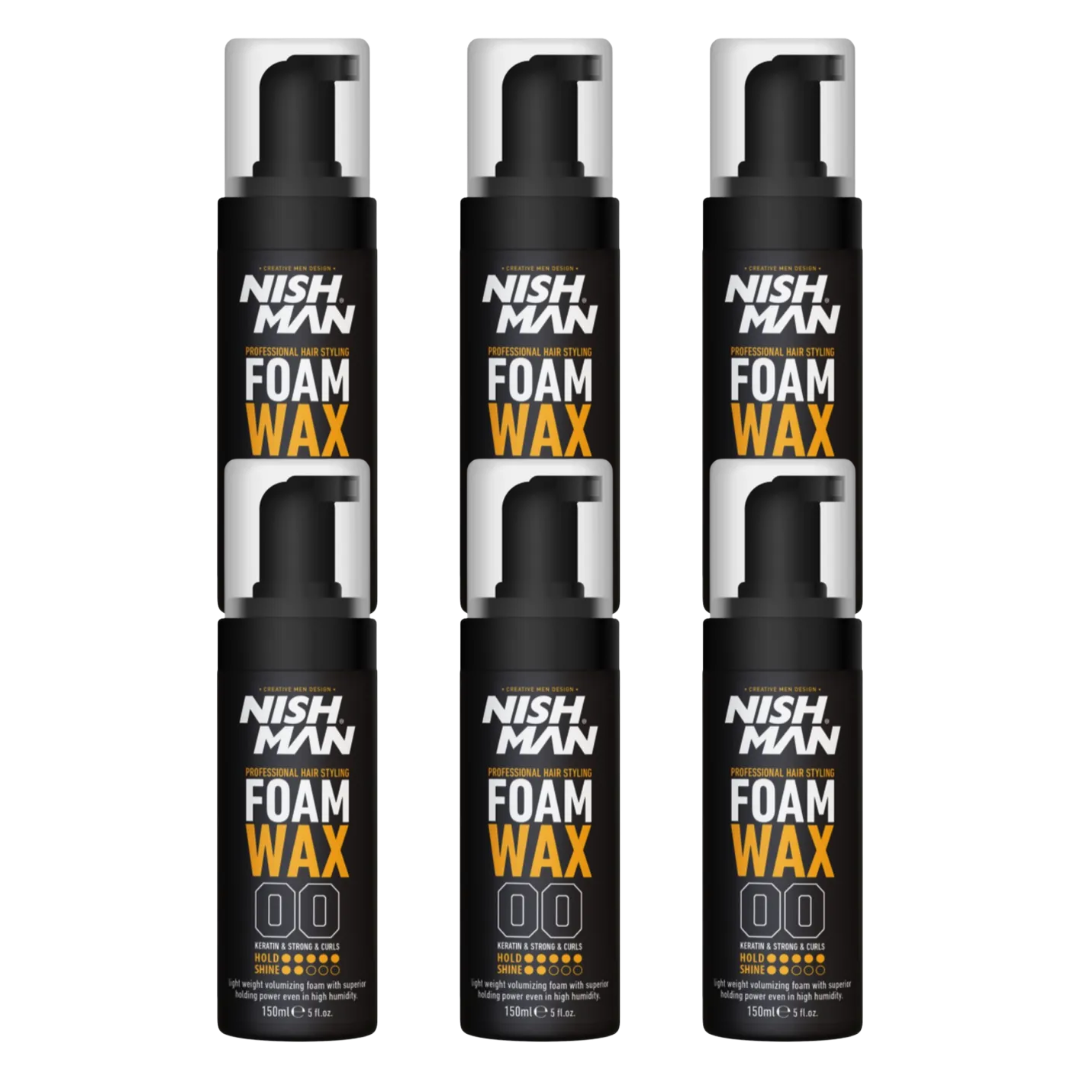 Nish Man Foam Wax 150ml - 6 Pieces