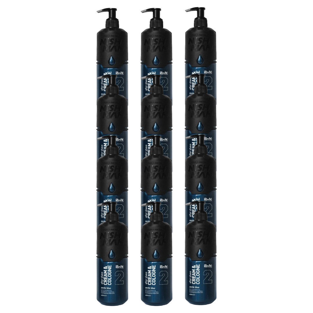 Nish Man Aftershave Cream & Cologne Arctic Blue 400 ml - 12 Pieces