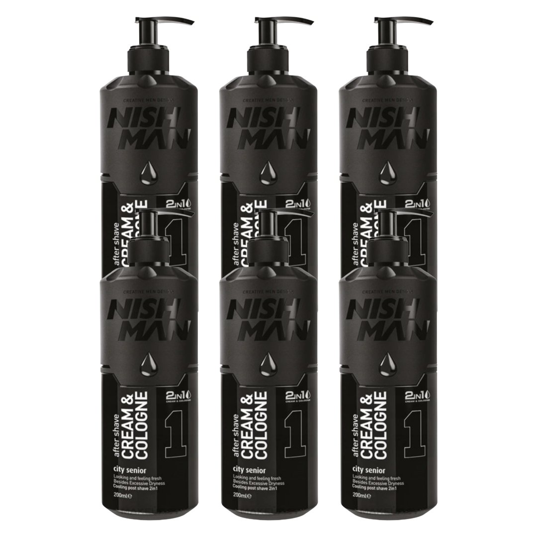 Nish Man Aftershave Cream & Cologne City Senior 01 - 400ml - 6 Pieces