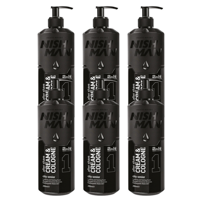 Nish Man Aftershave Cream & Cologne City Senior 01 - 400ml - 6 Pieces