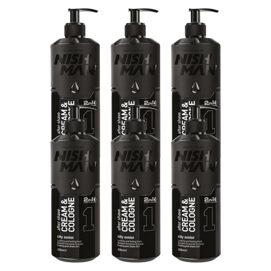 Nish Man Aftershave Cream & Cologne City Senior 01 - 400 ml - 6 Stück