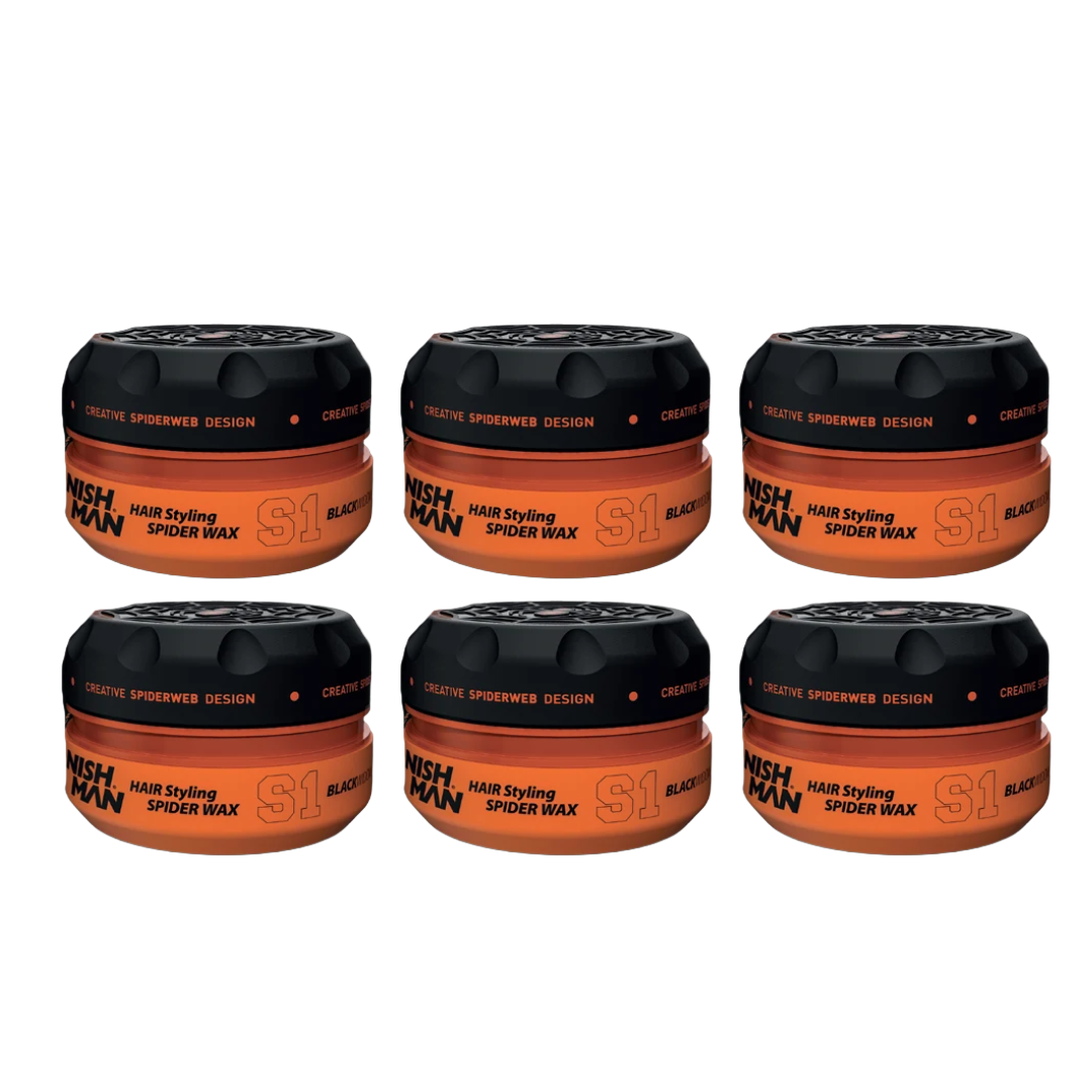 Nish Man Spider Hairwax S1 Black Widow 150ml - 6 Stück
