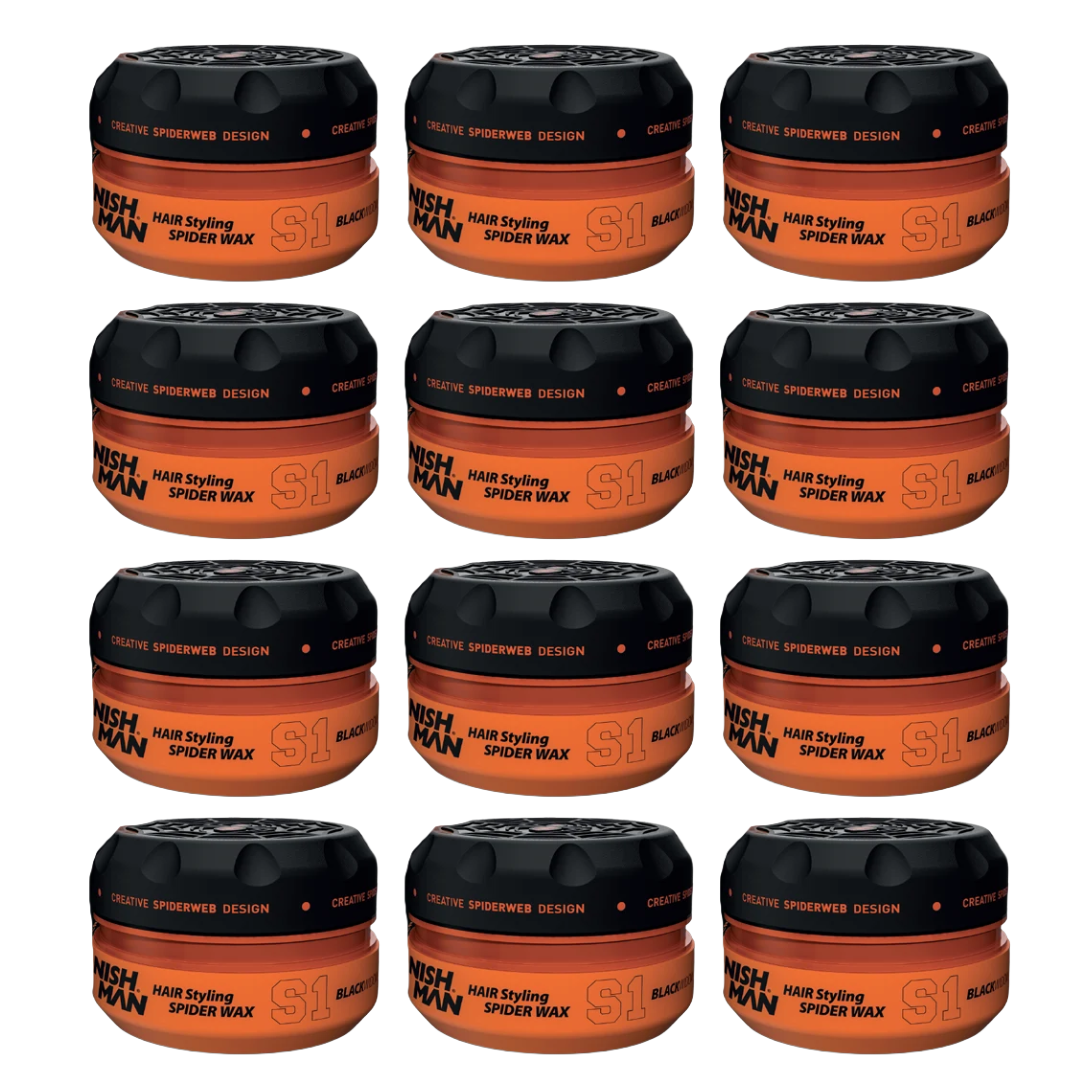 Nish Man Spider Hairwax S1 Black Widow 150ml - 12 Stück