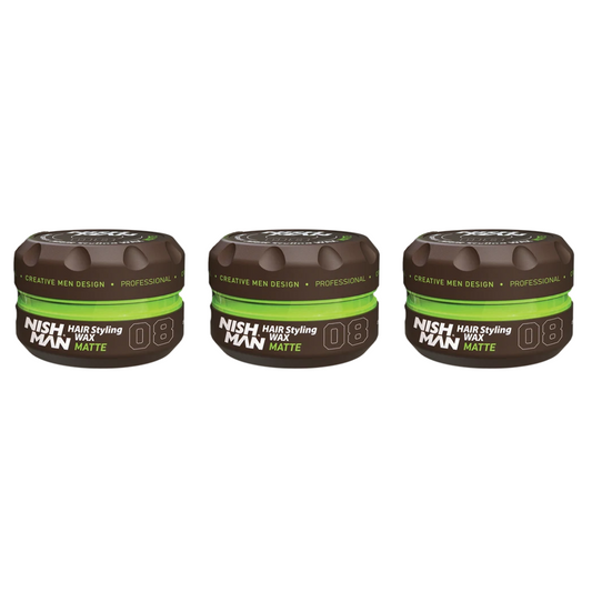 Nish Man Hair Styling Wax 08 Matte Finish 150ml - 3 Pieces