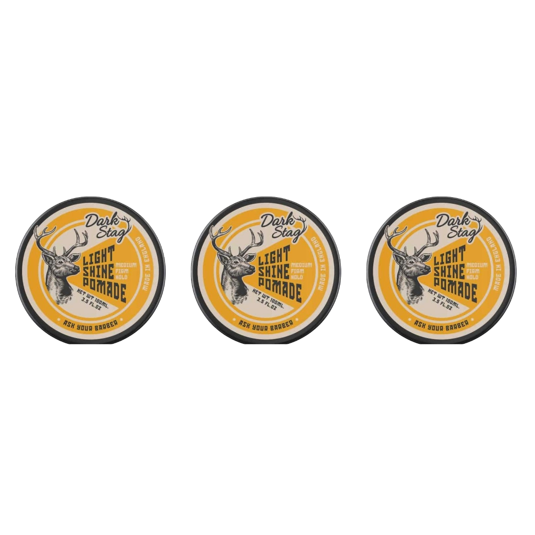 Dark Stag Light Shine Pomade 100ml - 3 Pack