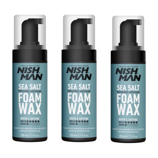 Nish Man Zeezout Schuimwax 150ml - 3 Stuks
