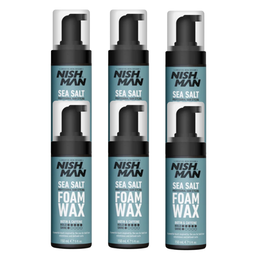 Nish Man Sea Salt Foam Wax 150ml - 6 Pieces