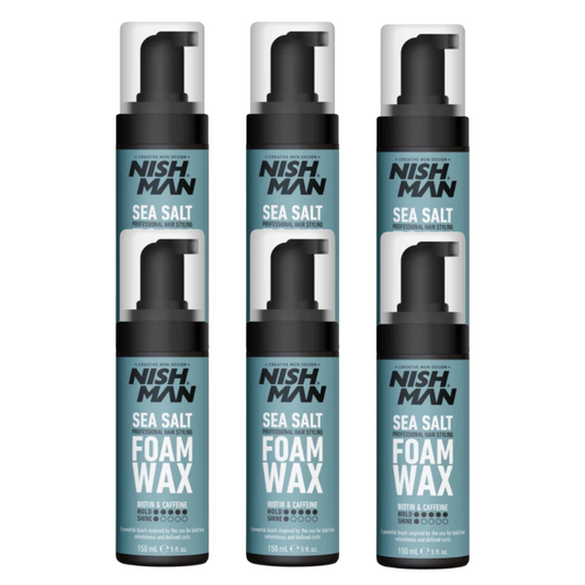 Nish Man Zeezout Schuimwax 150ml - 6 Stuks