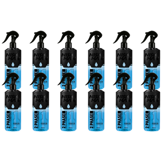 Nish Man 2 Phase Beard & Hair Conditioner Keratin 400ml - 12 Pack