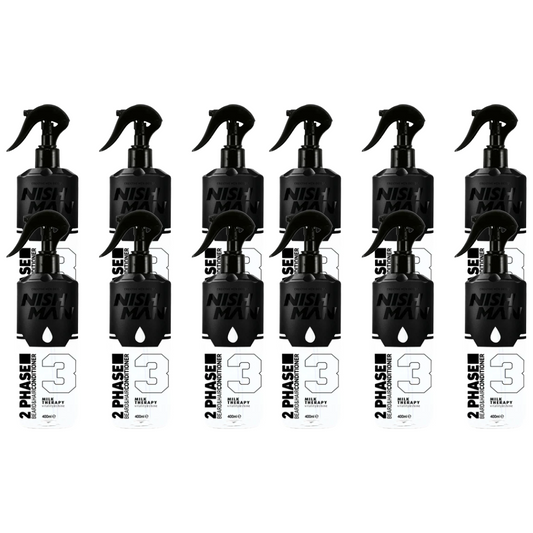 Nish Man 2 Phase Beard & Hair Conditioner MILK THERAPY 400ml - 12 Pack