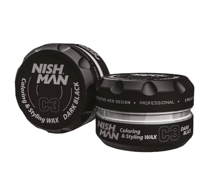 Nish Man Styling Wax Dark Black - 12 Pieces