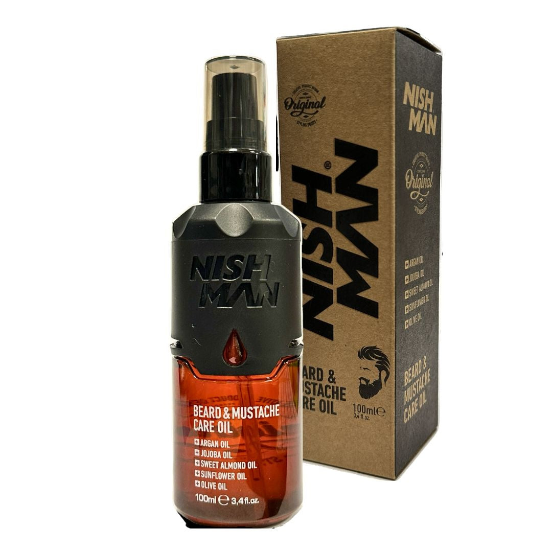 Nish Man Beard and Mustache Care Oil 100ml - 12 PCS