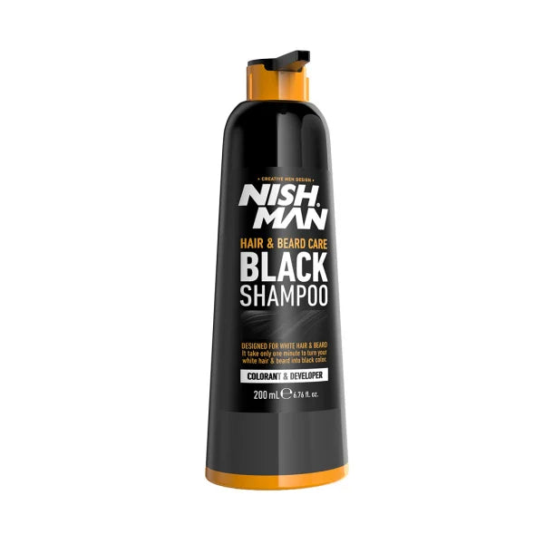 Nish Man Haar- en Baardverzorging Zwarte Shampoo 200ml