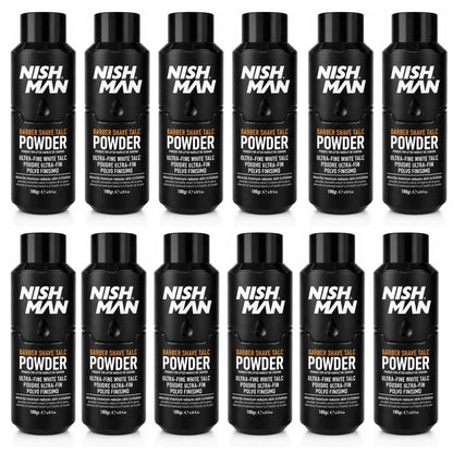 Nish Man Barber Shave Talc Powder 180g - 12 PCS