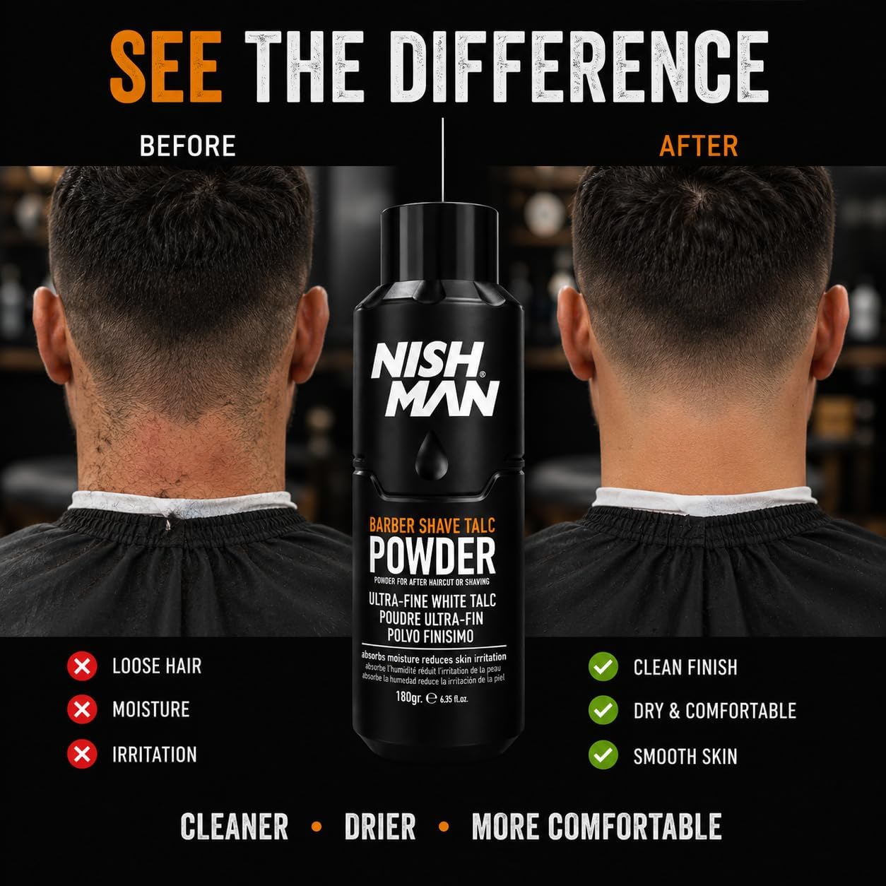 Nish Man Barber Shave Talkumpuder 180g