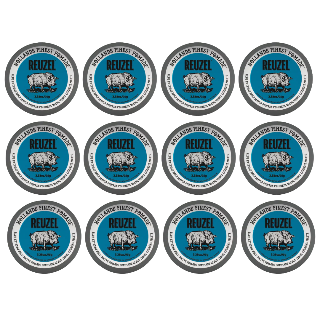 Reuzel Blue Extreme Hold Matte Pomade 95Gr. - 12 PIECES NEW!