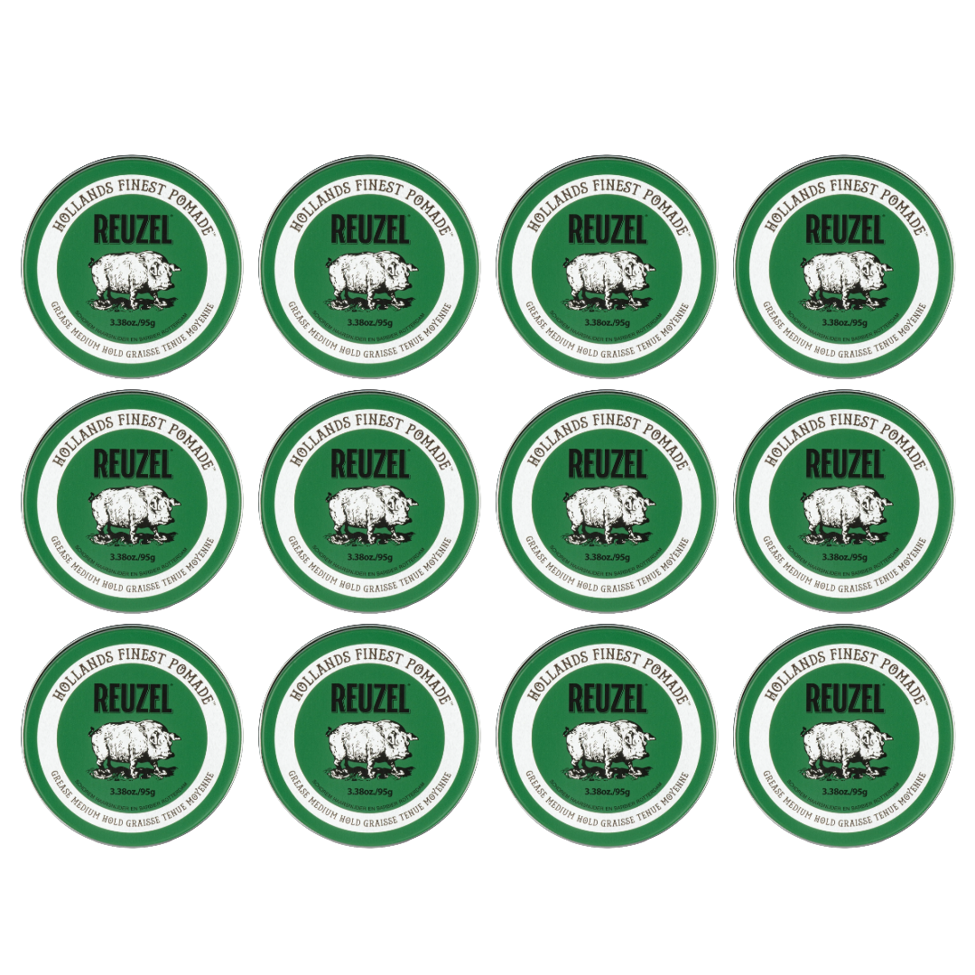 Reuzel Pomade Green Medium Hold 95gr New. 12 Pack