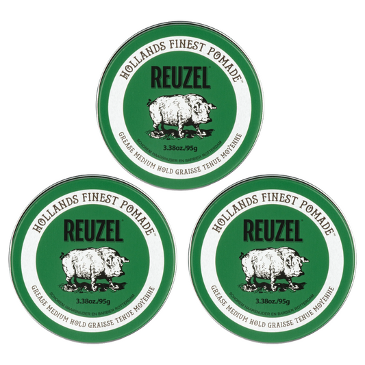 Reuzel Pomade Green Medium Hold 95gr New. 3 Pack