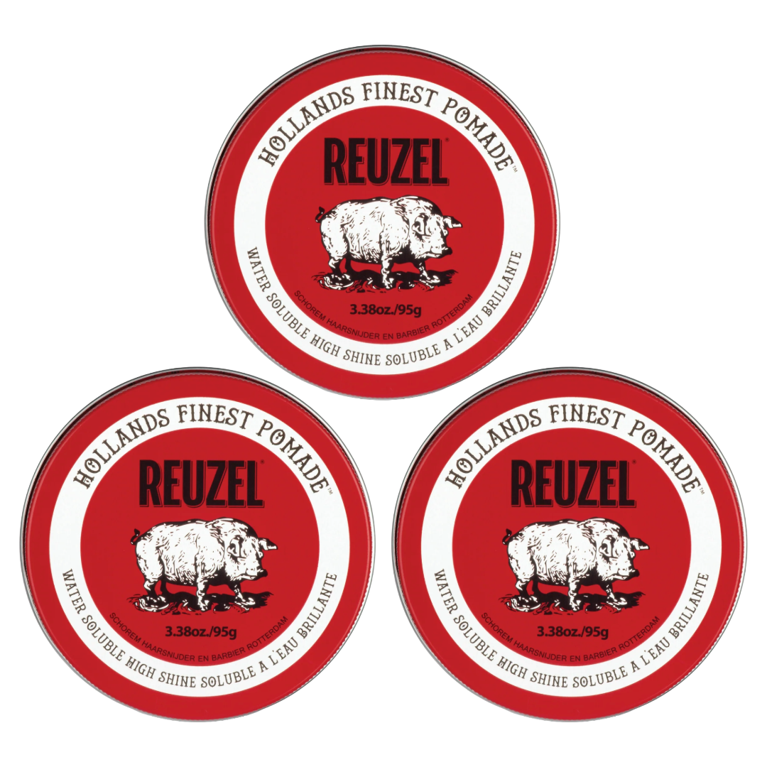 Reuzel Pomade Red High Shine 95 grams New 3-Pack