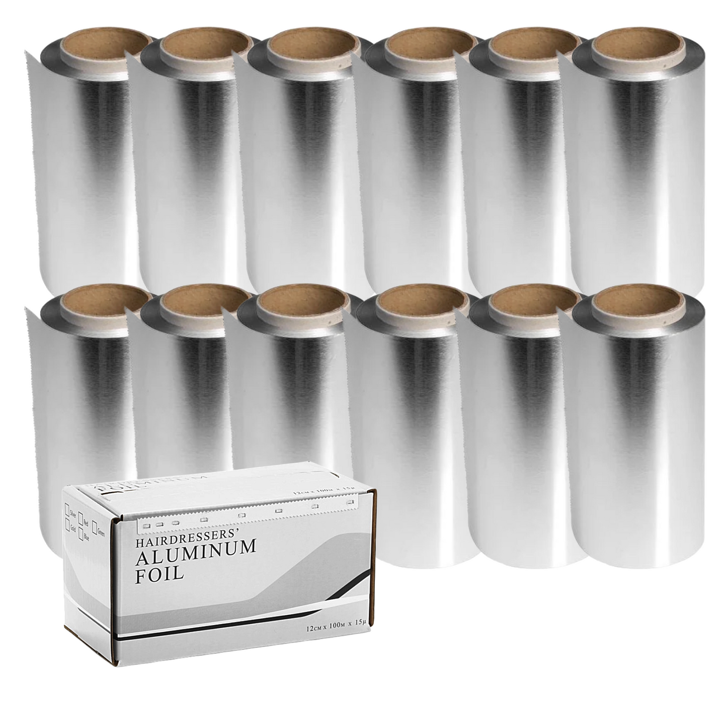 Gladde aluminiumfolie 100m, zilver 12-Pack