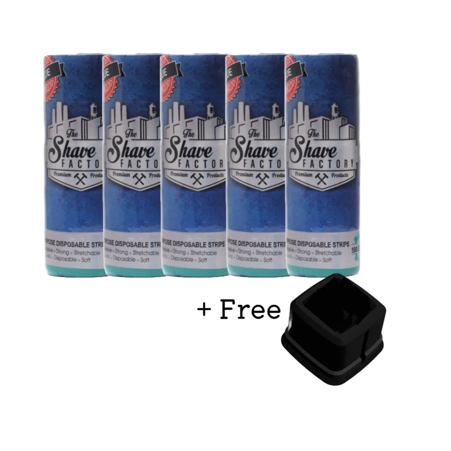 The Shave Factory Neck Paper 5 Bars WHITE + Free Dispenser