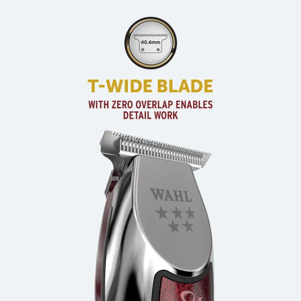 Wahl Detailer 5-Star T-Wide 40,6 mm Chrom/Rot